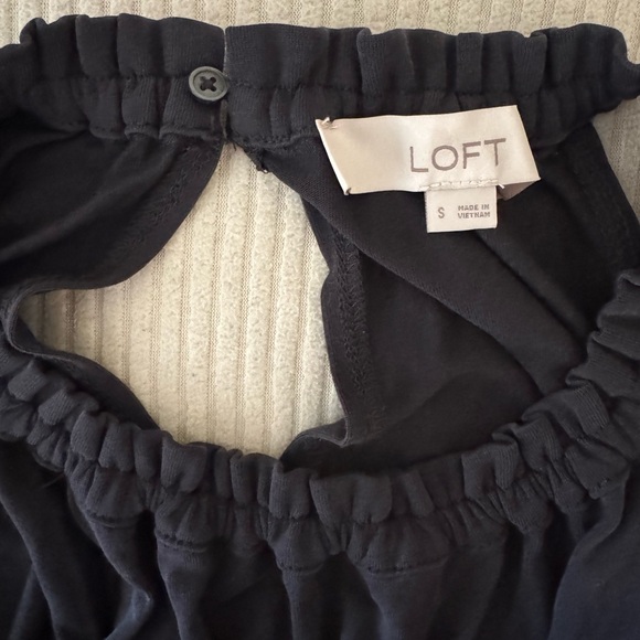 LOFT Sandwashed Faded Black Halter Flounce Small Sleeveless Pullover Dress - Picture 5 of 5